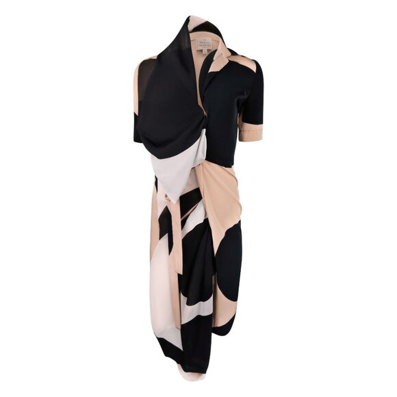 Vivienne Westwood Dresses & Skirts - Vivienne Westwood Vintage SS 1999 Asymmetrical Silk Wrap Dress with Polka Dot M